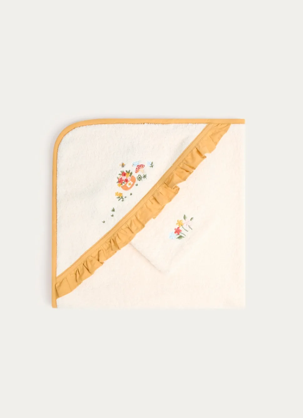 Sale Bouchara SET CAPE DE BAIN ET GANT DE TOILETTE EGLANTINE ÉCRU