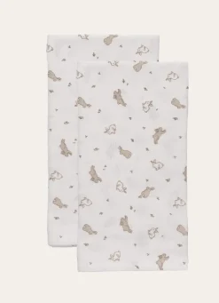 Online Bouchara SET DE 2 LANGES EN GAZE DE COTON LAPIN BLANC