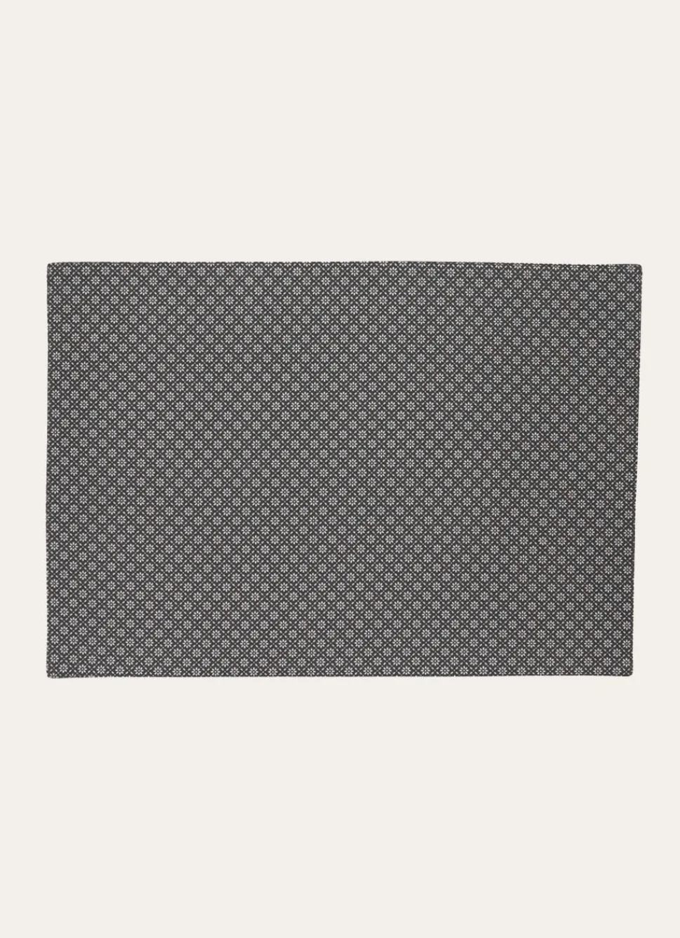 Outlet Bouchara SET DE TABLE EN COTON ENDUIT MOTIF FANTAISIE GRIS/BLANC