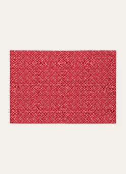 Bouchara SET DE TABLE EN COTON IMPRIMÉ À MOTIF FANTAISIE rouge