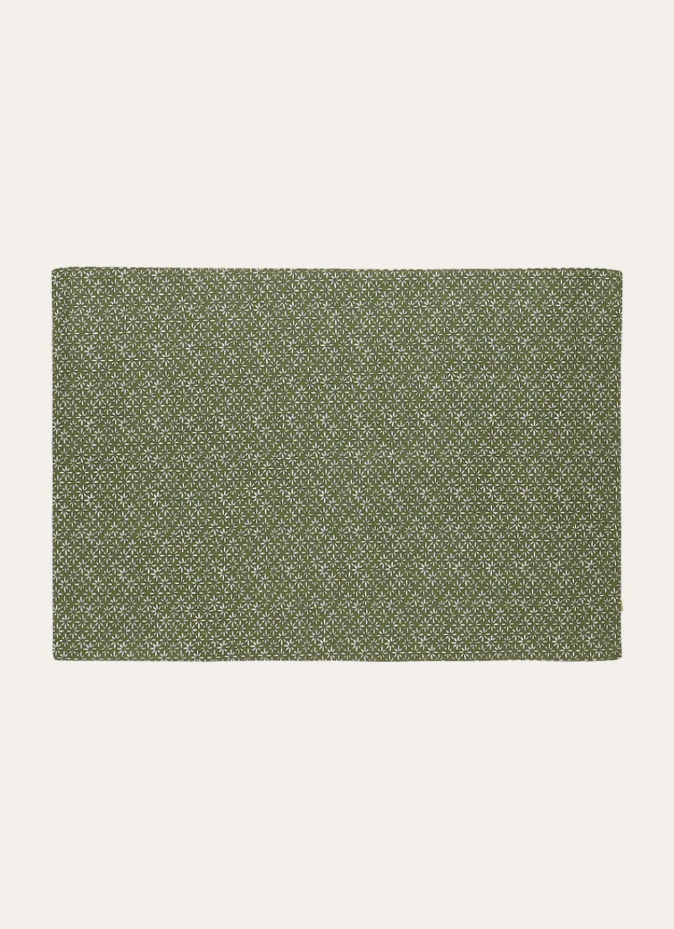 Hot Bouchara SET DE TABLE EN COTON IMPRIMÉ À MOTIF FANTAISIE KAKI/BLANC