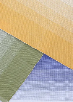 Clearance Bouchara SET DE TABLE EN COTON TISSÉ CÔTELÉ EFFET TIE & DYE OLIVE