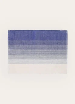 Best Bouchara SET DE TABLE EN COTON TISSÉ CÔTELÉ EFFET TIE & DYE BLEU