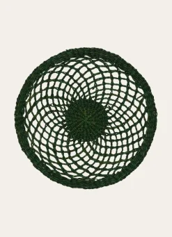 New Bouchara SET DE TABLE EN JONC DE MER TRESSAGE ARTISANAL VERT FONCE