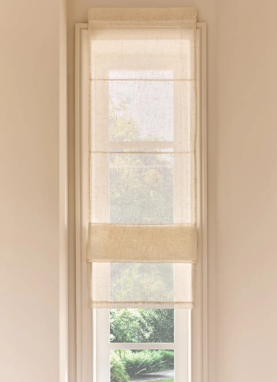 Sale Bouchara STORE BATEAU RELEVABLE EN ÉTAMINE EFFET FLAMMÉ BEIGE