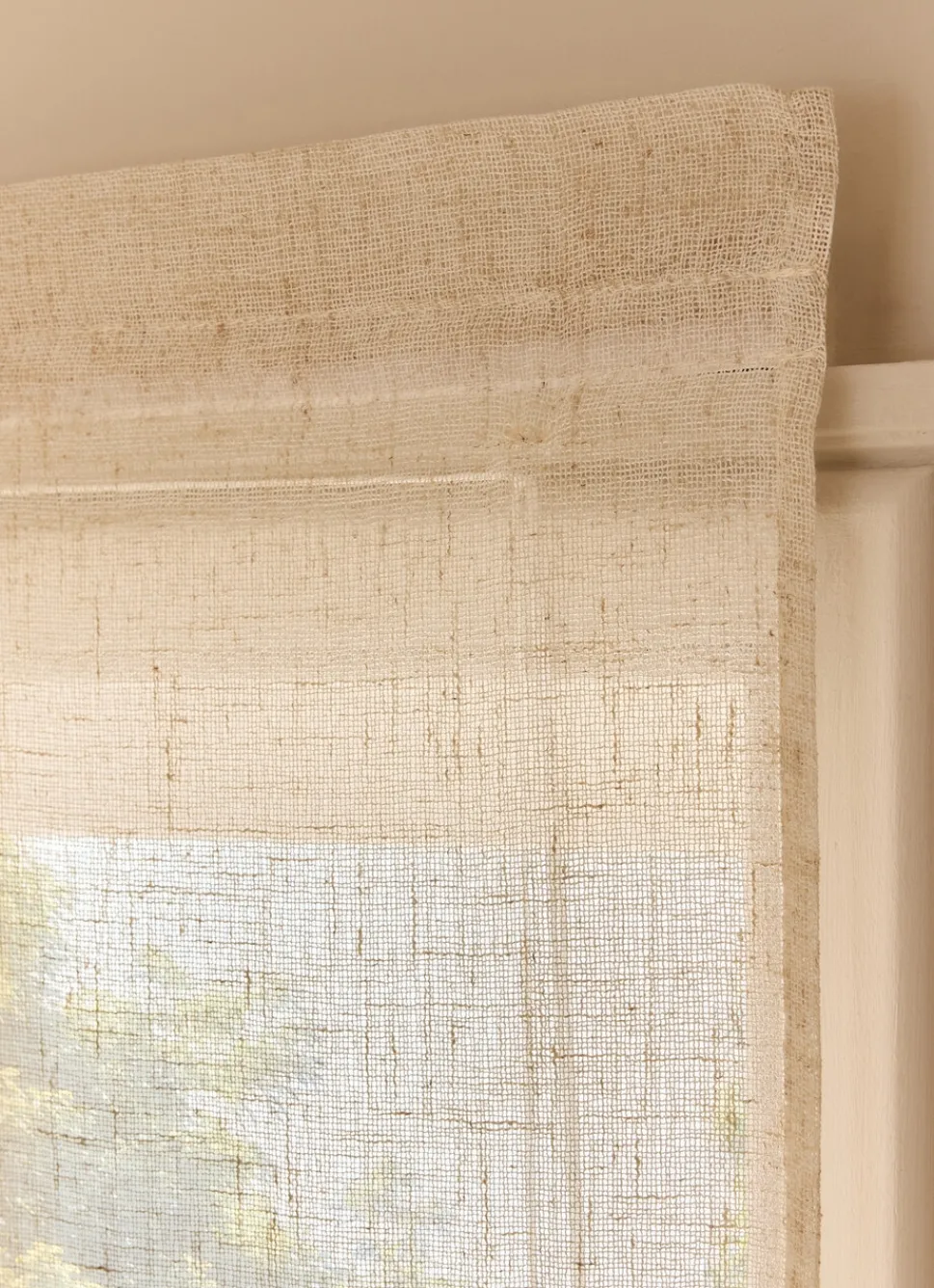 Sale Bouchara STORE BATEAU RELEVABLE EN ÉTAMINE EFFET FLAMMÉ BEIGE