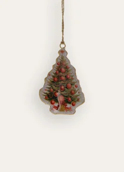 Discount Bouchara SUSPENSION SAPIN EN MÉTAL DÉCORÉ VERT