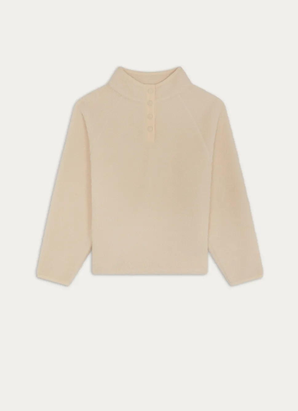 Sale Bouchara SWEAT-SHIRT SHERPA ET VELOURS CALOU ÉCRU