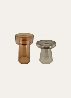 Outlet Bouchara TABLE D'APPOINT EN VERRE GRIS CLAIR