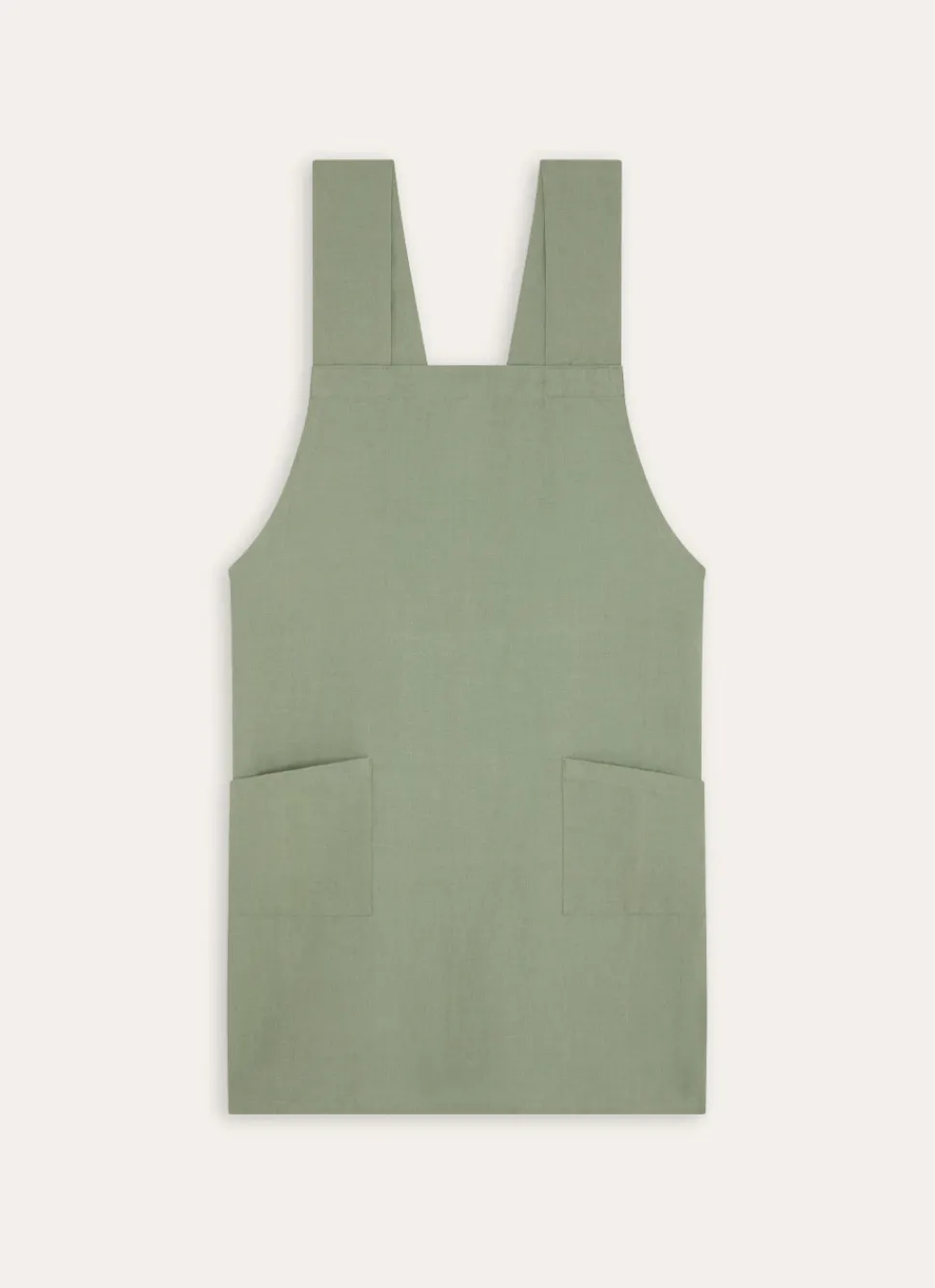 Clearance Bouchara TABLIER JAPONAIS UNI EN COTON ET LIN AMANDE