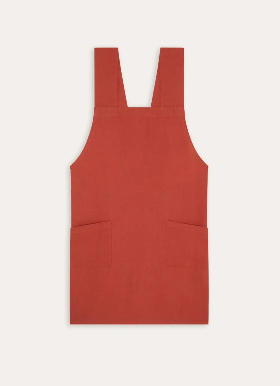 Bouchara TABLIER JAPONAIS UNI EN COTON ET LIN SIENNE