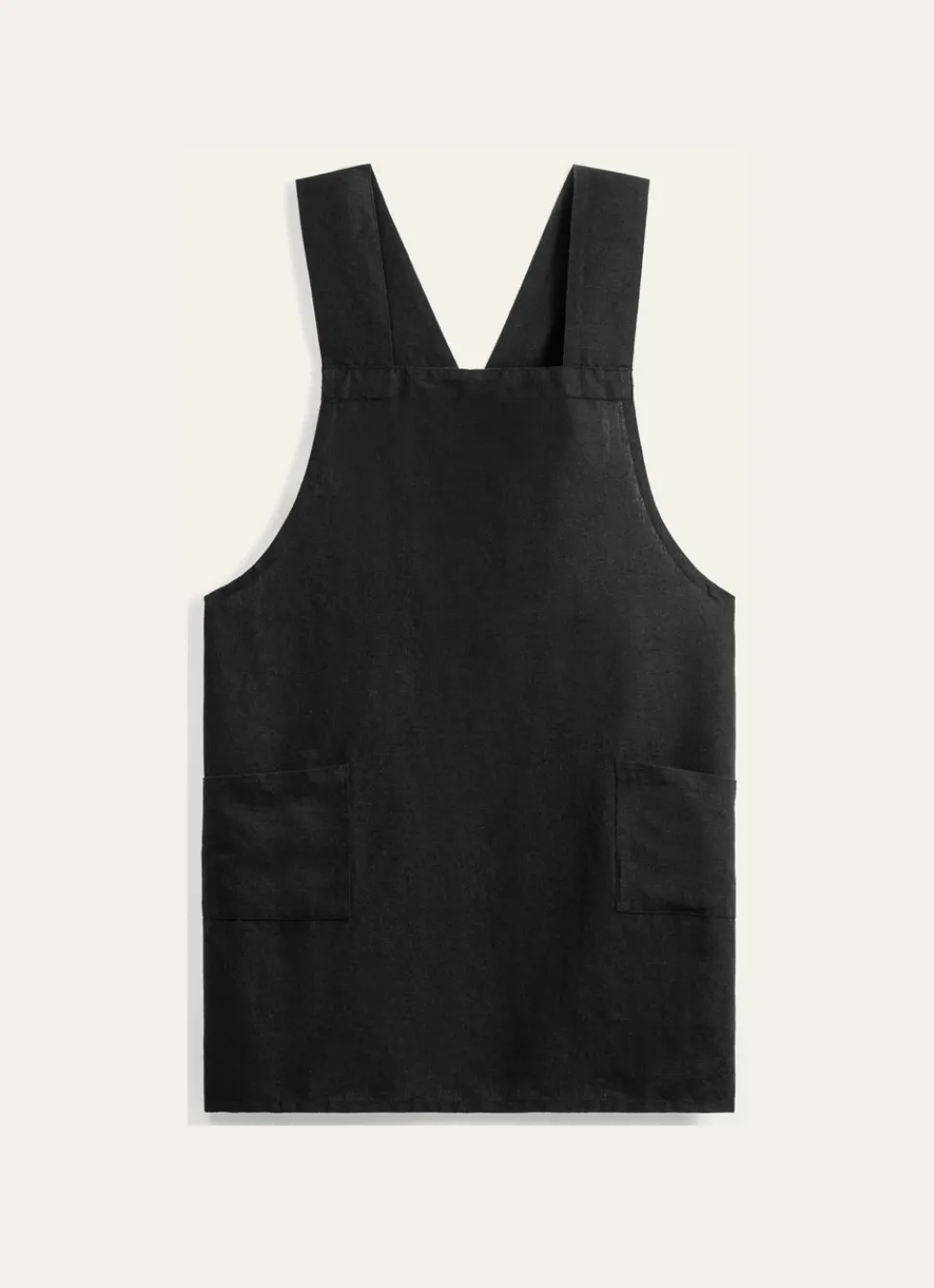 Hot Bouchara TABLIER JAPONAIS UNI EN COTON ET LIN NOIR