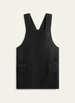 Hot Bouchara TABLIER JAPONAIS UNI EN COTON ET LIN NOIR