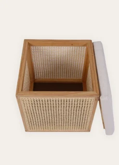 Hot Bouchara TABOURET EN CANNAGE AVEC RANGEMENT NATUREL/ECRU