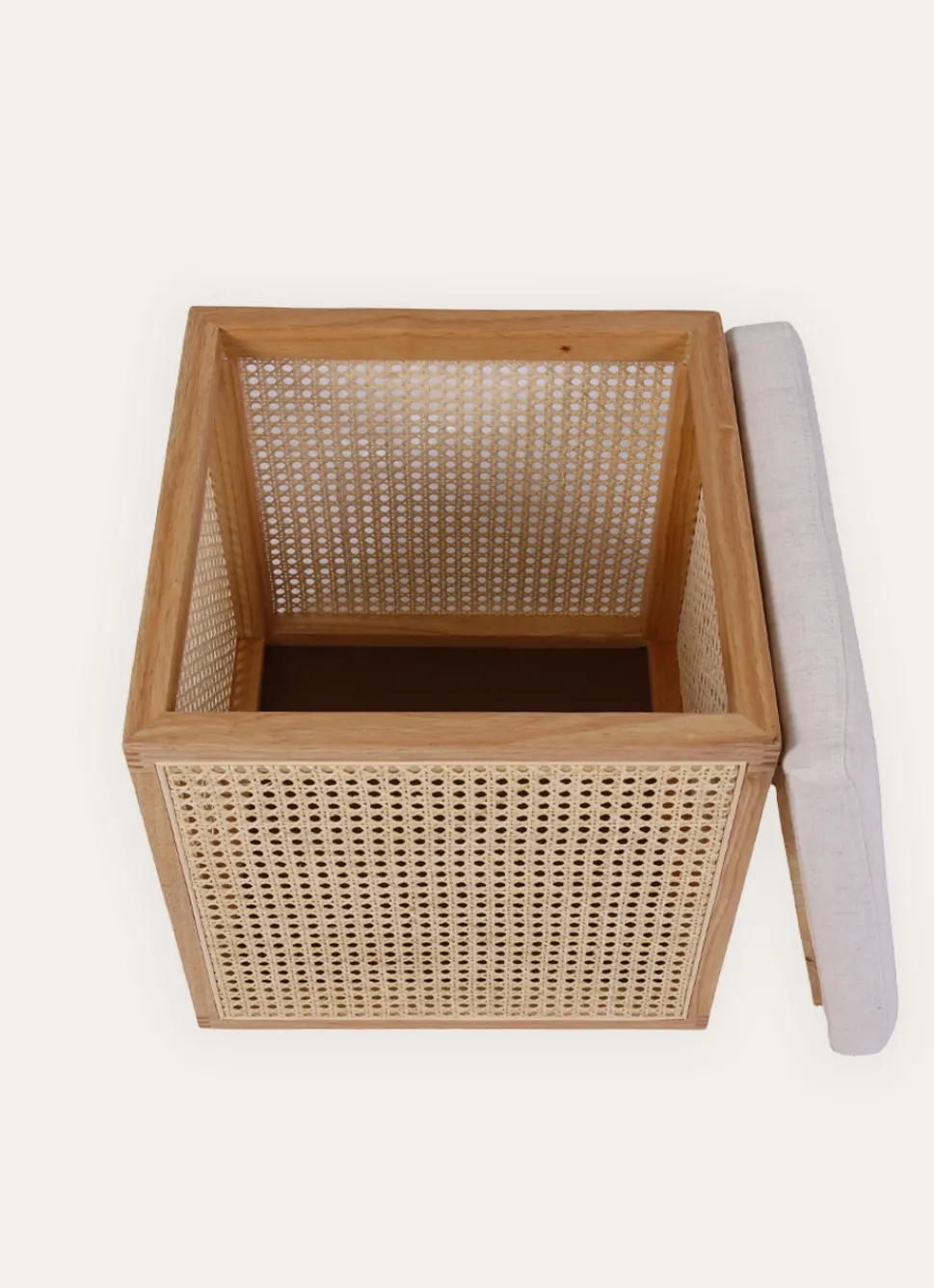 Hot Bouchara TABOURET EN CANNAGE AVEC RANGEMENT NATUREL/ECRU