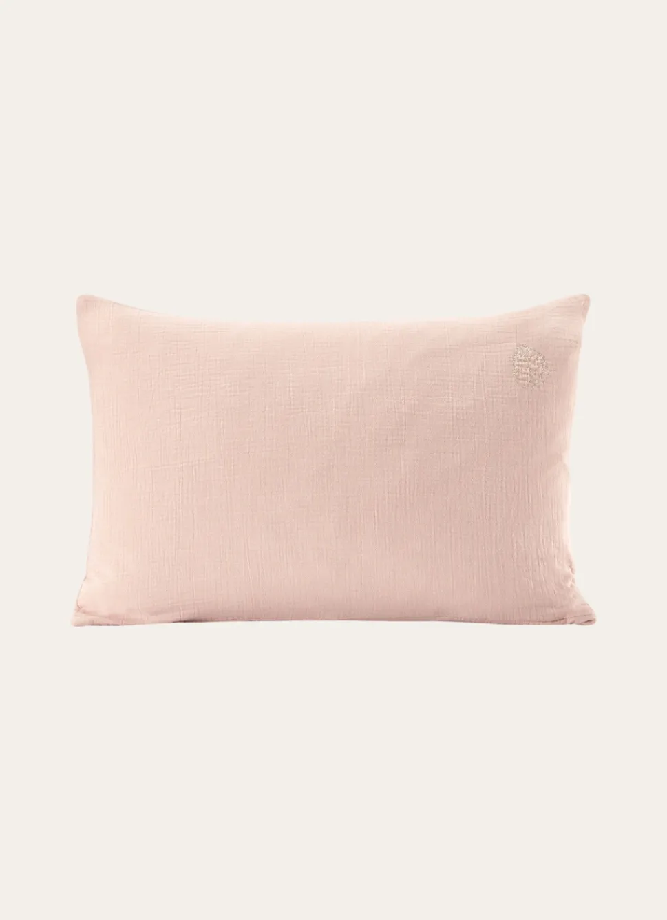 Clearance Bouchara TAIE BÉBÉ EN GAZE DE COTON BRODERIE FEUILLE ROSE