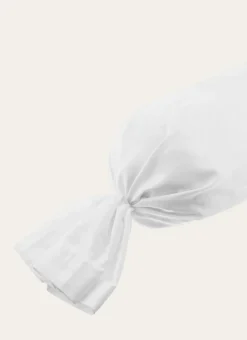 Outlet Bouchara TAIE DE TRAVERSIN EN SATIN DE COTON JACQUARD RAYÉ BLANC