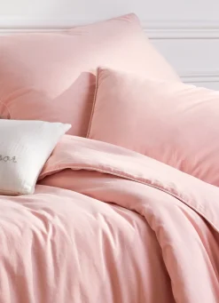 Discount Bouchara TAIE D’OREILLER BÉBÉ EN COTON LAVÉ ROSE