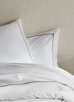 Online Bouchara TAIE D'OREILLER SATIN BLANC/MORDORÉ