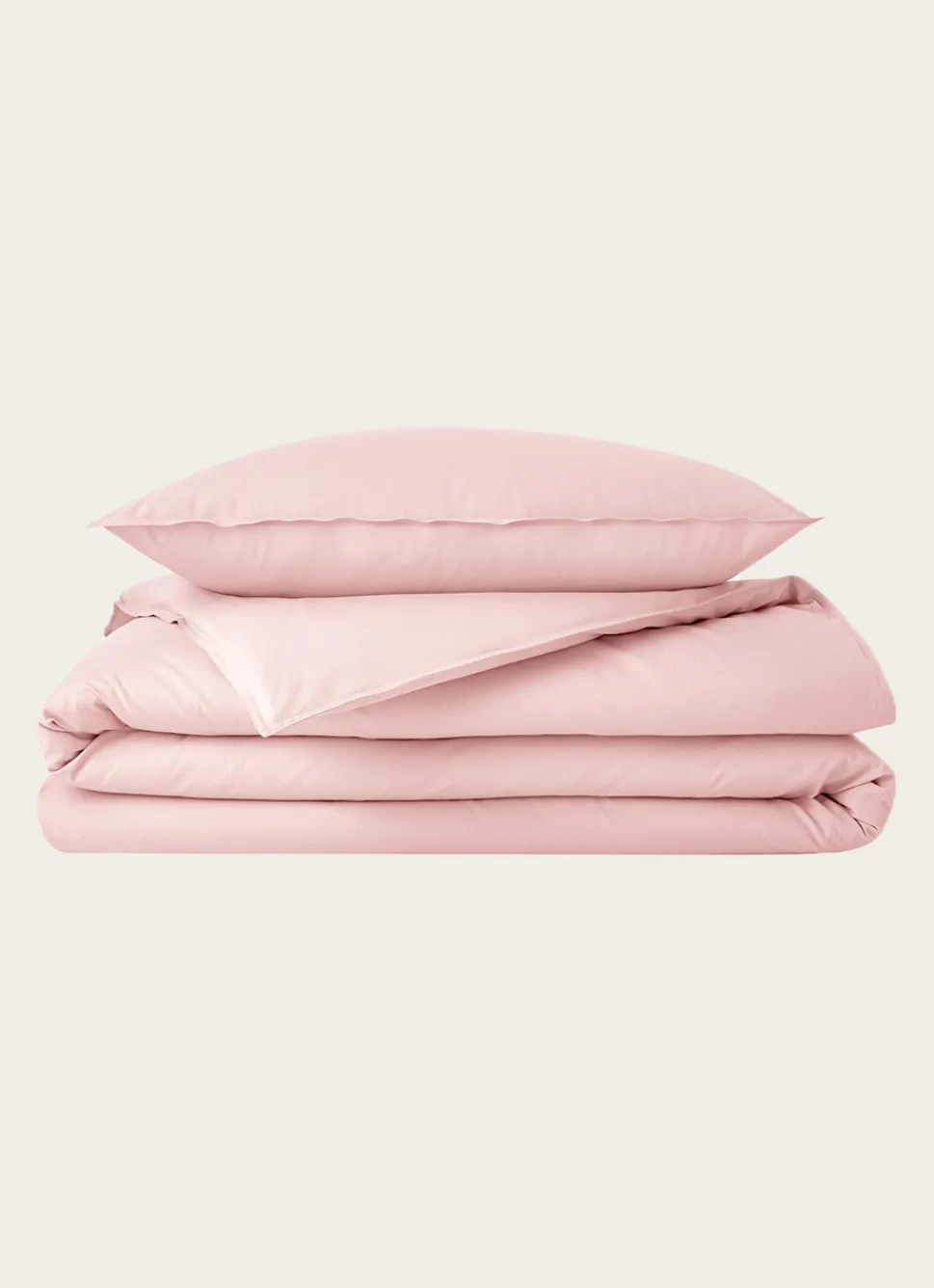 Clearance Bouchara TAIE D'OREILLER UNIE EN COTON LAVÉ BIO ROSE PÂLE