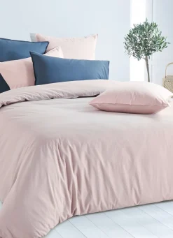 Clearance Bouchara TAIE D'OREILLER UNIE EN COTON LAVÉ BIO ROSE PÂLE