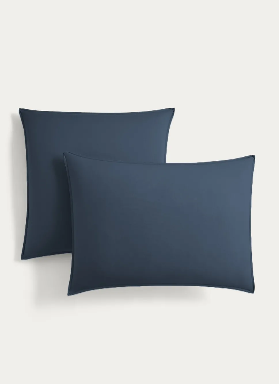 Online Bouchara TAIE D'OREILLER UNIE EN COTON LAVÉ BIO Bleu ORAGE