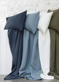 Outlet Bouchara TAIE D'OREILLER UNIE EN LIN LAVÉ 165GR KAKI