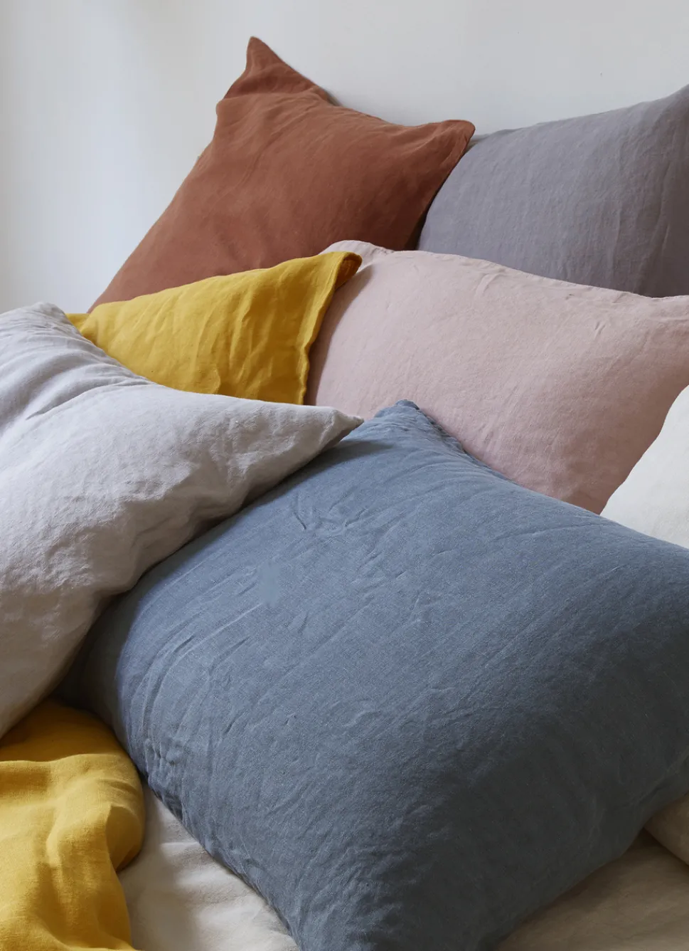 New Bouchara TAIE D'OREILLER UNIE EN LIN LAVÉ 165GR ARGILE