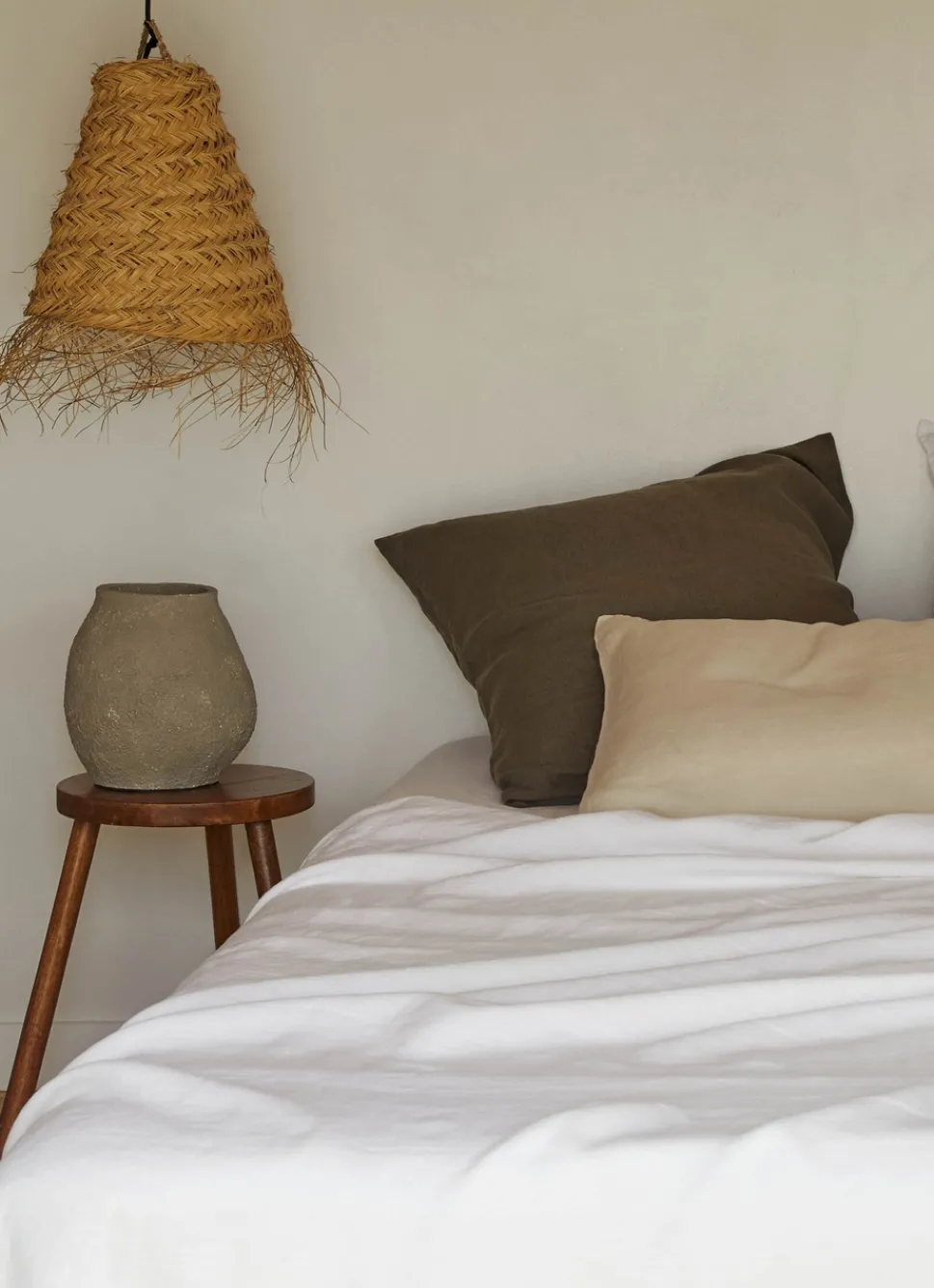 New Bouchara TAIE D'OREILLER UNIE EN LIN LAVÉ 165GR ARGILE