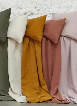 Outlet Bouchara TAIE D'OREILLER UNIE EN LIN LAVÉ 165GR ROSE