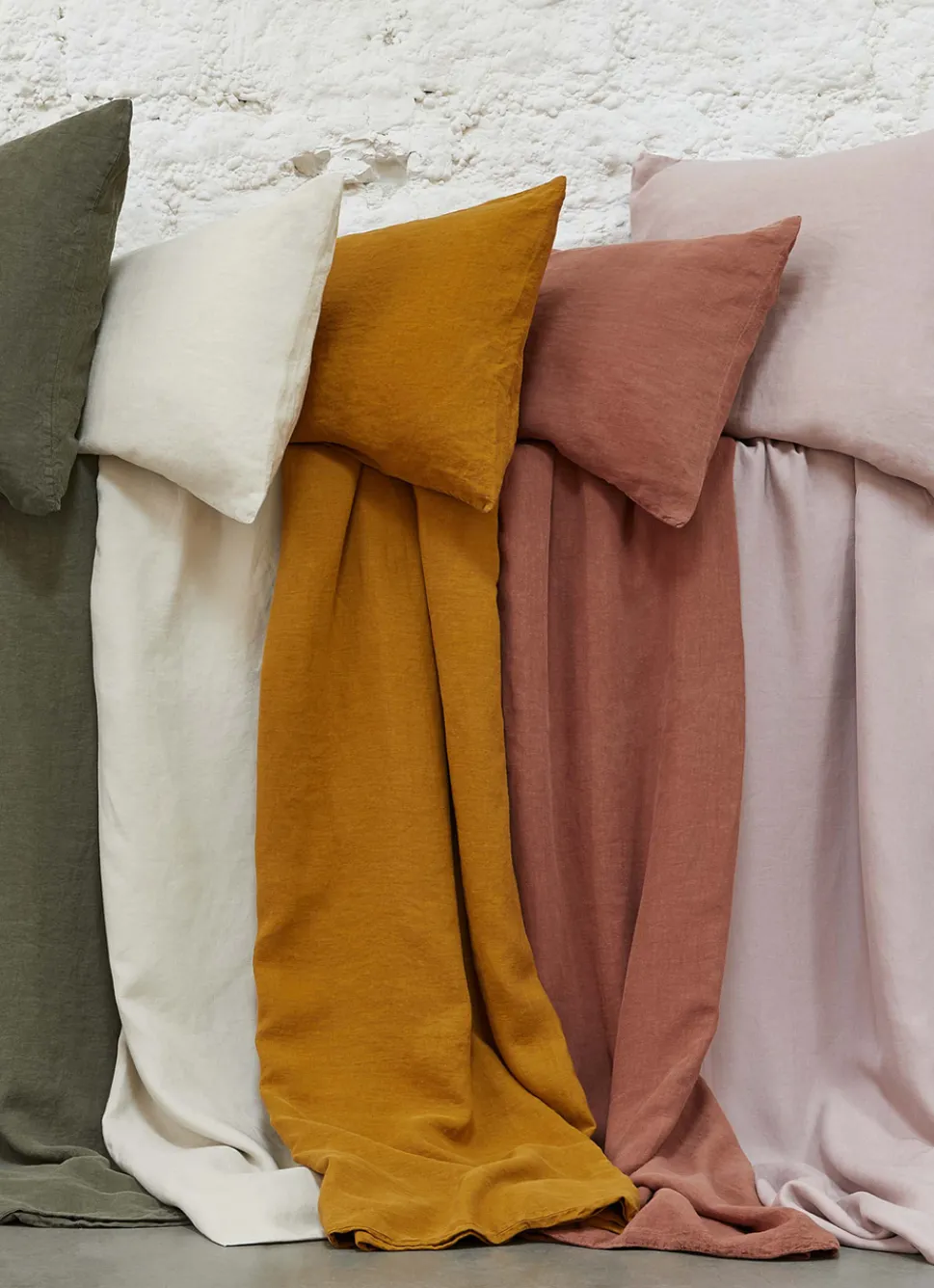 Outlet Bouchara TAIE D'OREILLER UNIE EN LIN LAVÉ 165GR ROSE