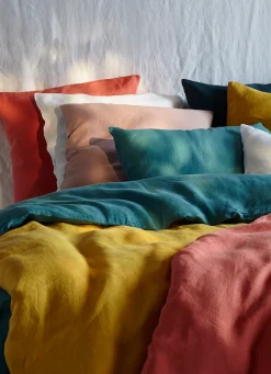 Outlet Bouchara TAIE D'OREILLER UNIE EN LIN LAVÉ 165GR ROSE