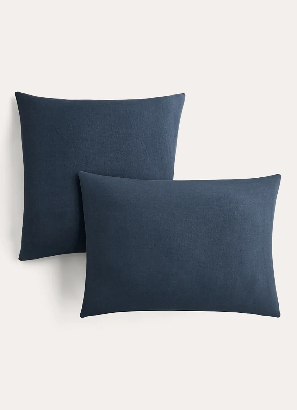 Best Bouchara TAIE D'OREILLER UNIE EN LIN LAVÉ 165GR DENIM