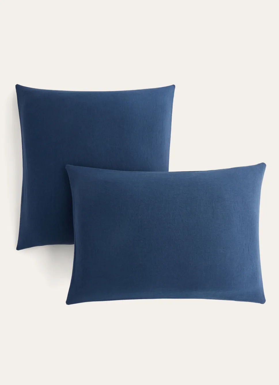 Best Bouchara TAIE D'OREILLER UNIE EN LIN LAVÉ 165GR DENIM