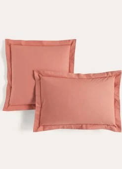 Sale Bouchara TAIE D'OREILLER UNIE EN PERCALE DE COTON CORAIL
