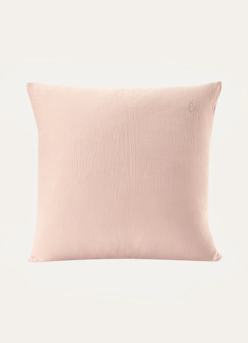 New Bouchara TAIE ENFANT EN GAZE DE COTON BRODERIE FEUILLE ROSE