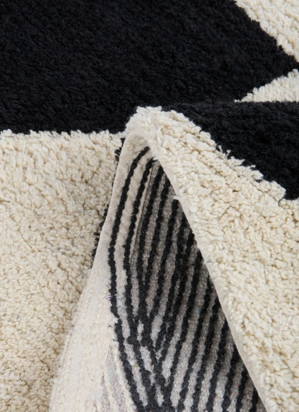 Bouchara TAPIS DE BAIN ANTIDÉRAPANT MOTIF GÉOMÉTRIQUE ALEX LAIT/NOIR