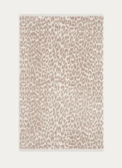 Bouchara TAPIS DE BAIN EN BOUCLETTE À MOTIF LÉOPARD BEIGE CLAIR