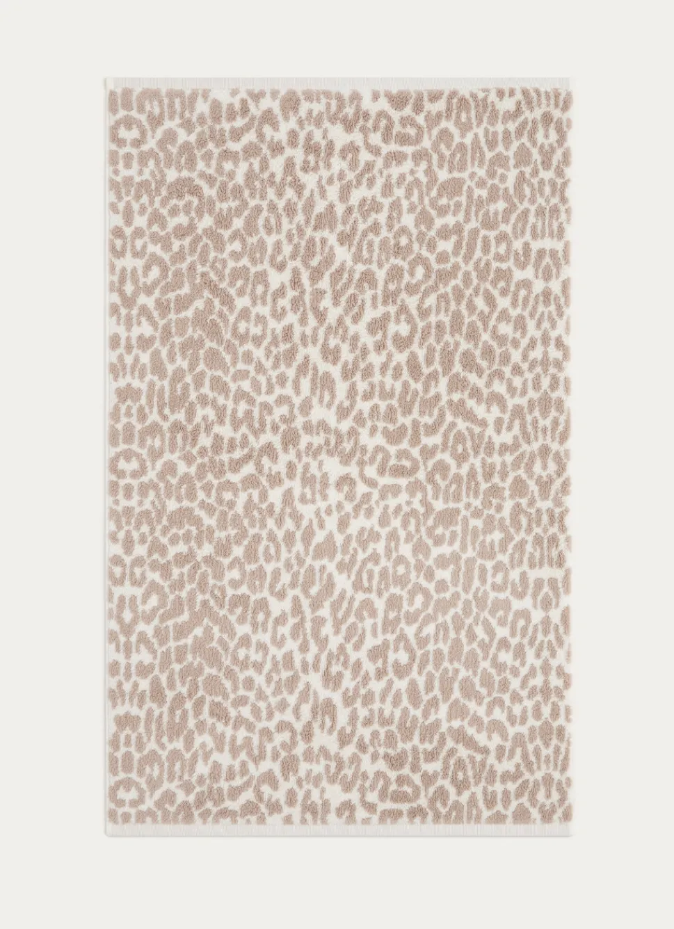 Bouchara TAPIS DE BAIN EN BOUCLETTE À MOTIF LÉOPARD BEIGE CLAIR