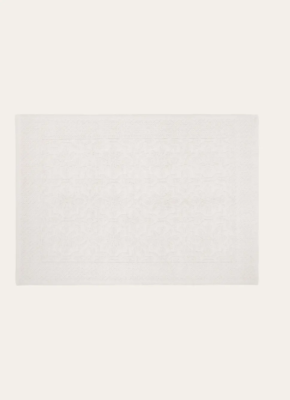 Sale Bouchara TAPIS DE BAIN JACQUARD UNI ANTIDÉRAPANT BLANC CASSÉ