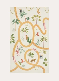 Clearance Bouchara TAPIS EN COTON IMPRIMÉ CIRCUIT DANS LA JUNGLE MULTICOLORE