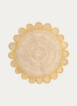 Hot Bouchara TAPIS EN JUTE EN FORME DE MARGUERITE NATUREL