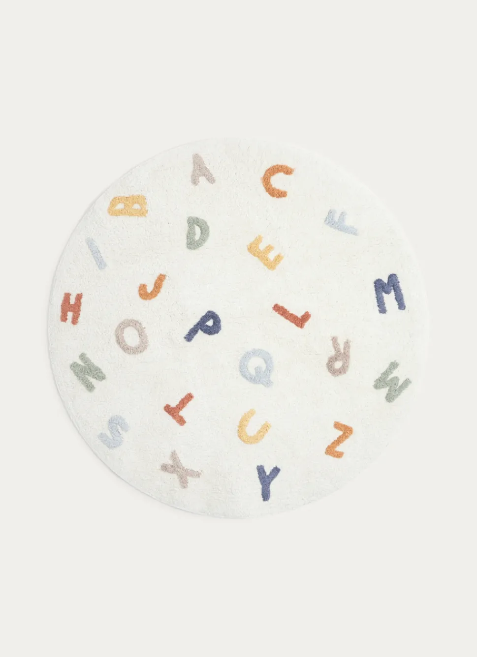 Outlet Bouchara TAPIS ROND EN COTON TUFTÉ LETTRES DE L'ALPHABET MULTICOLORE