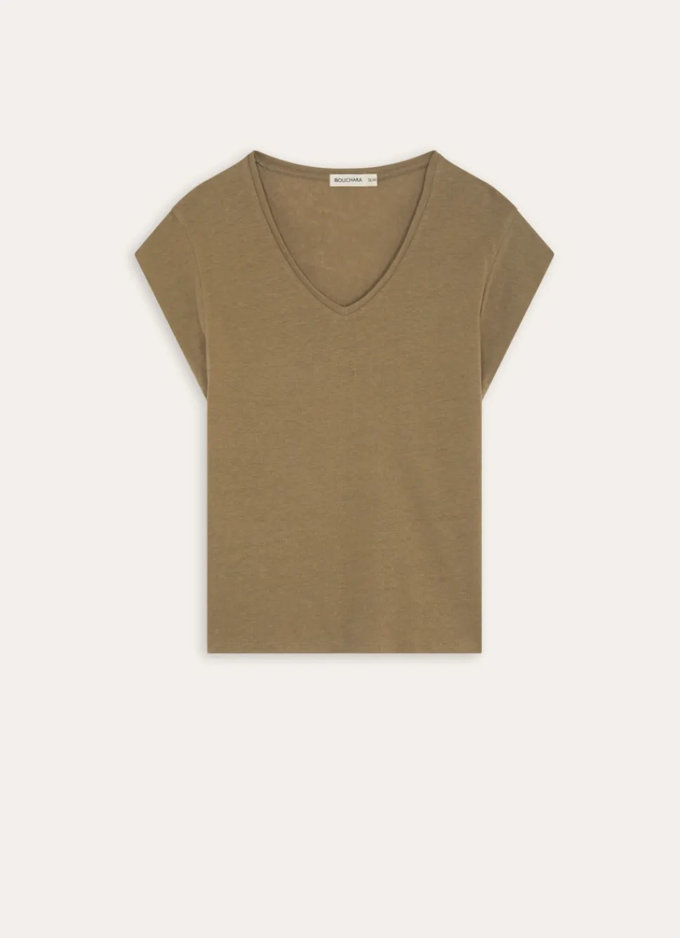 Best Bouchara TEE-SHIRT COL V EN LIN MÉLANGÉ vert