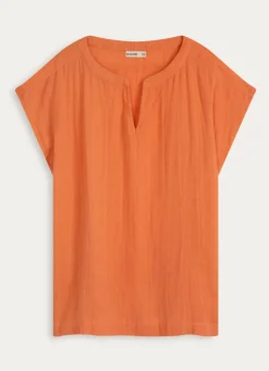 Discount Bouchara TOP MANCHES COURTES EN GAZE DE COTON PAPRIKA