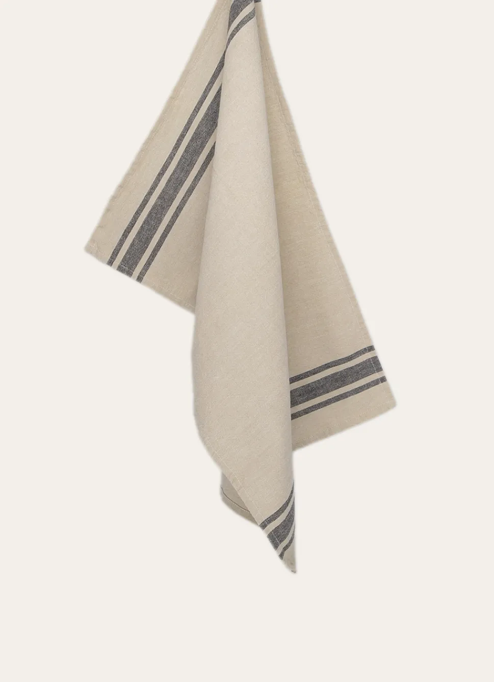 Sale Bouchara TORCHON À RAYURES LIN/NOIR