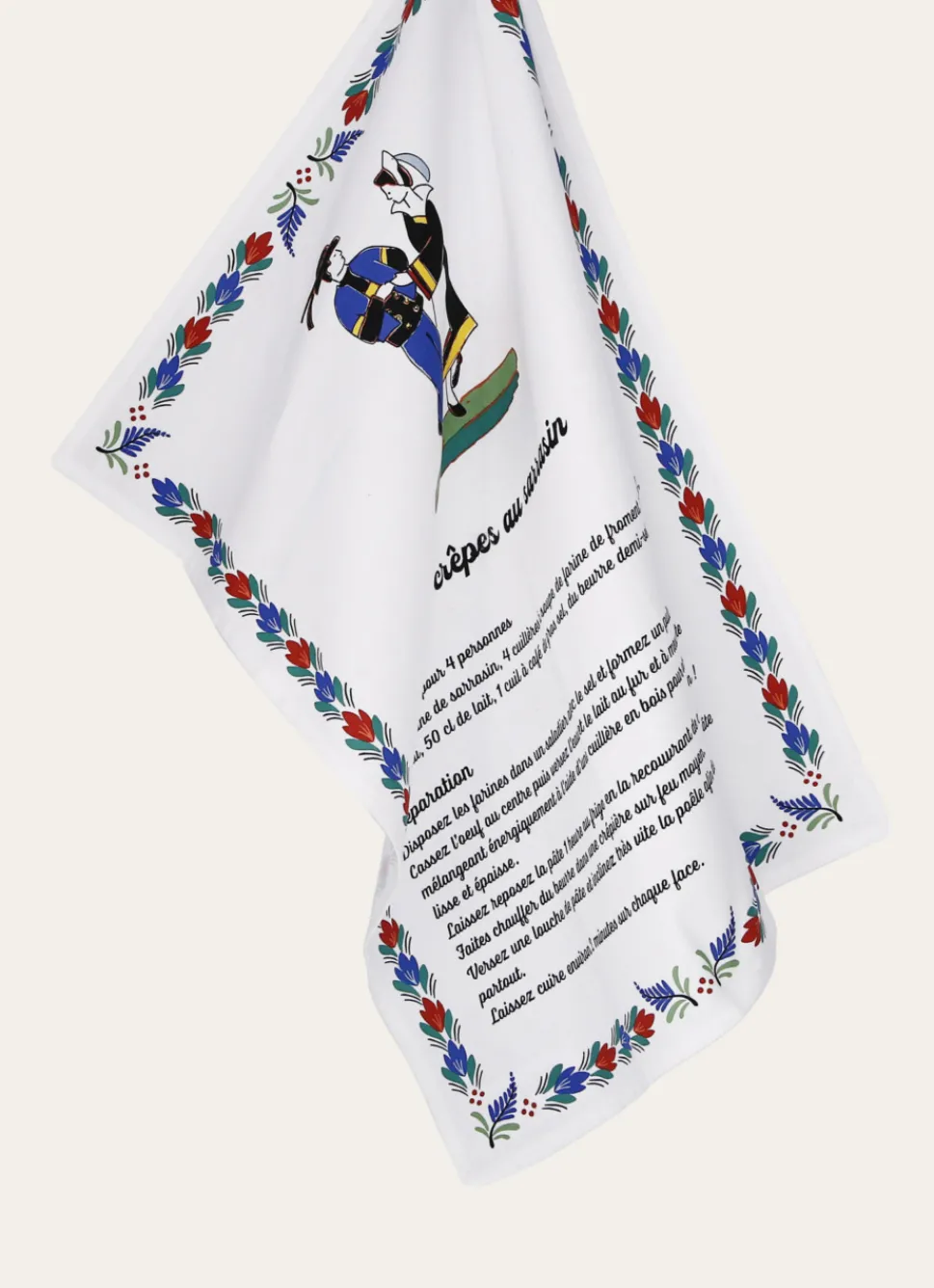 Sale Bouchara TORCHON CRÊPE BRETONNE FAÏENCE MULTICOLORE