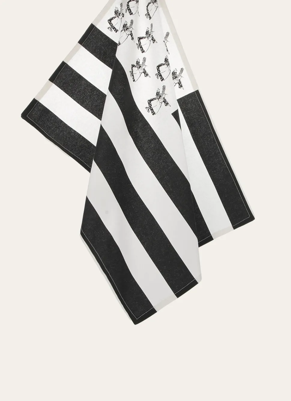 Clearance Bouchara TORCHON EN COTON DRAPEAU BRETON BLANC