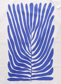 Outlet Bouchara TORCHON EN COTON IMPRIMÉ VÉGÉTAL COBL BLEU