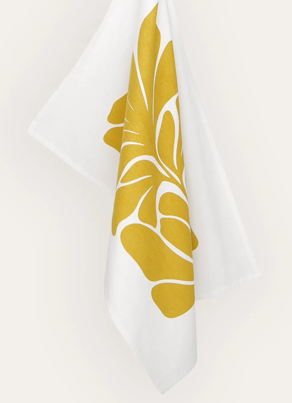 Outlet Bouchara TORCHON EN COTON IMPRIMÉ VÉGÉTAL COMO MOUTARDE